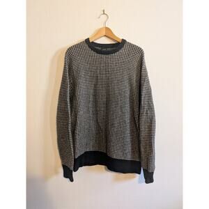 j‎ crew hounds tooth sweater wool size XL
